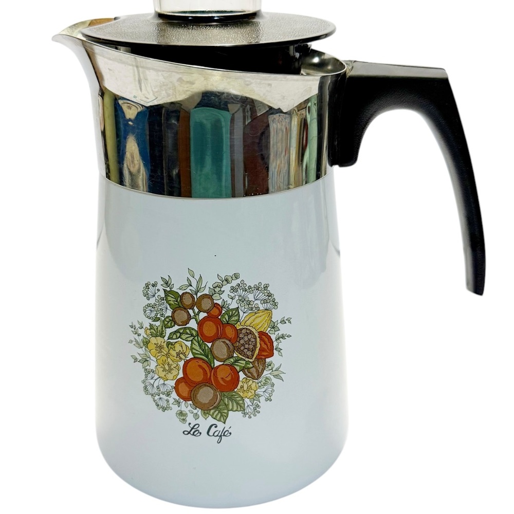 CORNING WARE Vintage 1970’s Spice of Life Le Cafe Stovetop Coffee Maker Pot